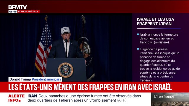 Notre objectif est de défendre le peuple américain en éliminant les menaces imminentes du régime iranien , affirme Donald Trump après des frappes américaines en Iran
