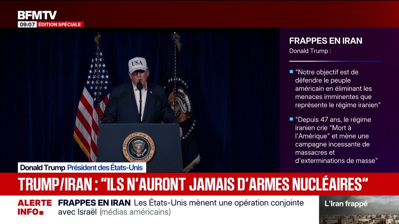 "Ils ne peuvent pas avoir d'armes nucléaires", assure Donald Trump qui annonce que les États-Unis vont "détruire les missiles iraniens"