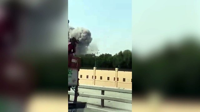 Imágenes de un misil balístico iraní impactando contra la sede de la Quinta Flota de la Armada de Estados Unidos en la Actividad de Apoyo Naval (NSA) de Baréin a primera hora de hoy.