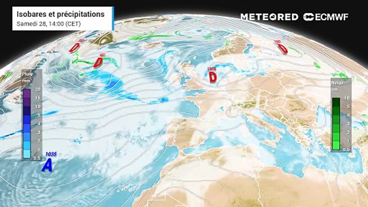 Cartes des précipitations pour la France : le modèle météo européen prévoit des changements en mars !