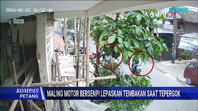 Detik-Detik Aksi Pencurian Motor Bersenpi Lepaskan Tembakan saat Tepergok | KOMPAS PETANG