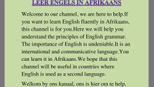 LEER ENGELS IN AFRIKAANS(Engelse inhoudslys)
