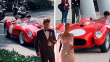 Charles Leclerc, piloto de F1, contrae matrimonio con Alexandra Saint Mleux y hacen su salida en un Ferrari clásico