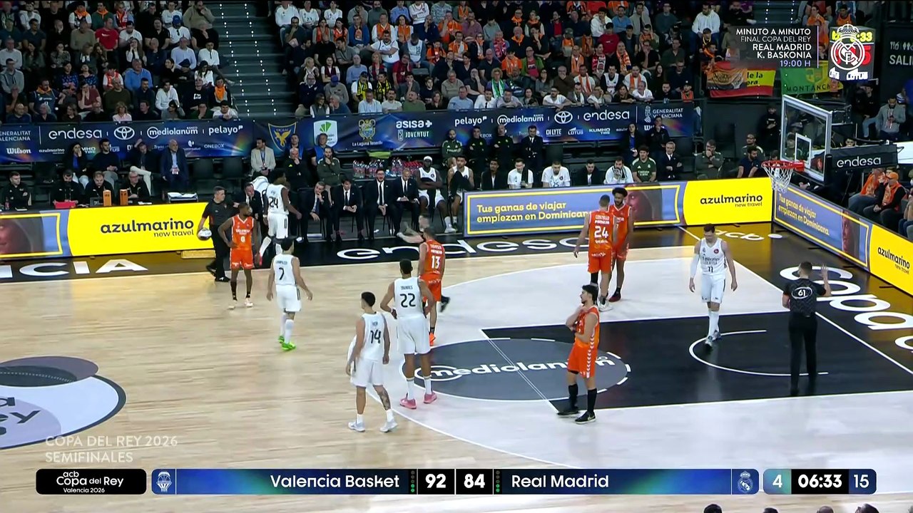Copa ACB del Rey de baloncesto Valencia Febrero 2026 final Real Madrid vs  Baskonia semifinal vs Valencia Basket