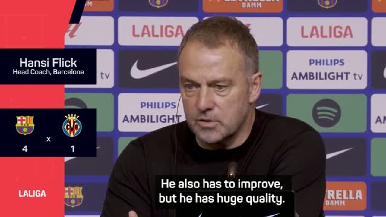 Flick lauds 'exceptional' Yamal after first Barcelona hat-trick