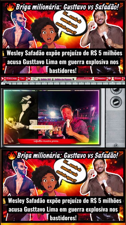 🚨🎤 #R$5MILHÕES em jogo! #gusttavolima e #WesleySafadão rompem por aposta ou por artista em ascensão?Notícias 100 notícias dos Famosos