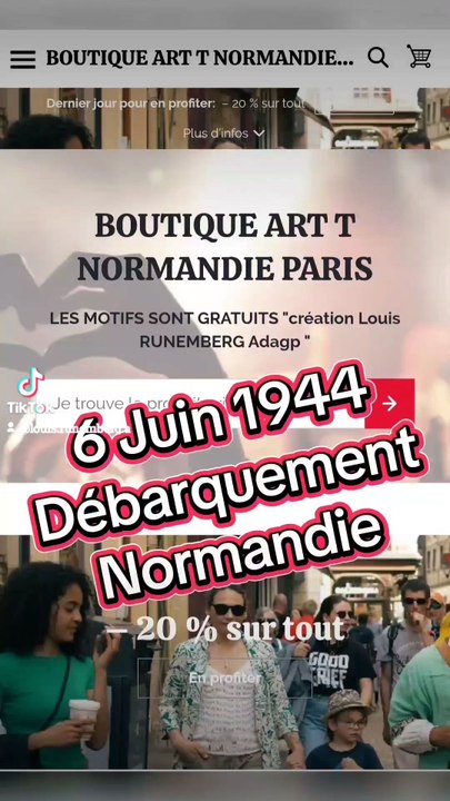 Débarquement Normandie sur Boutique Art T Normandie Paris