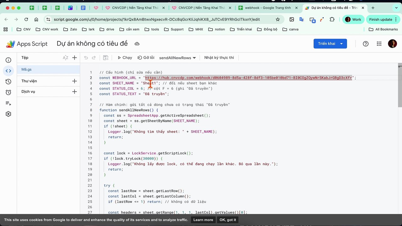 Hướng dẫn tạo chiến dịch webhook, và chiến dịch chứa hành động http