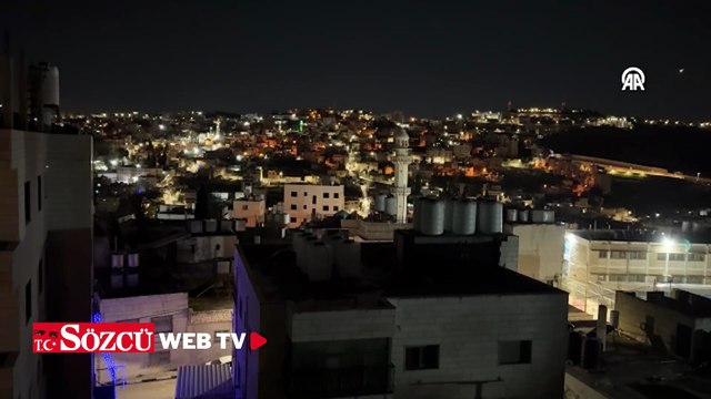 İran'dan atılan füzenin Kudüs kentine düşme anı görüntülendi