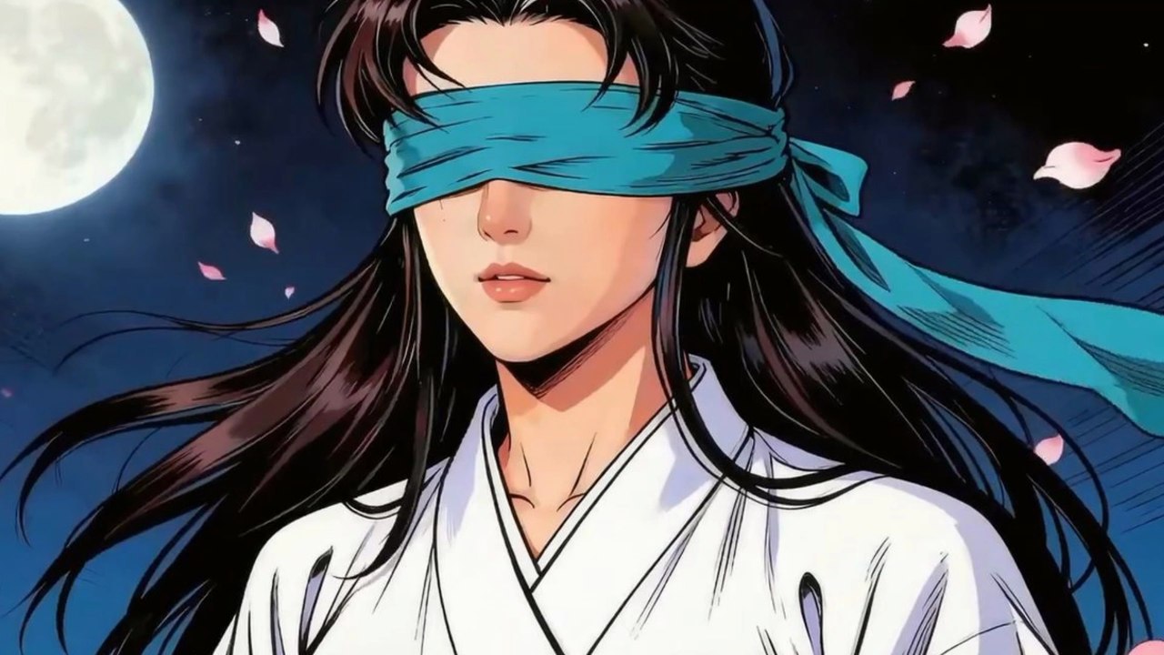 Yin Zhiping found blindfolded Xiaolongnu and hugged her into his arms 小龍女被親吻臉頰，並將對方誤認為楊過 The Legend of Condor Heroes 神鵰俠侶Comic Manga AI