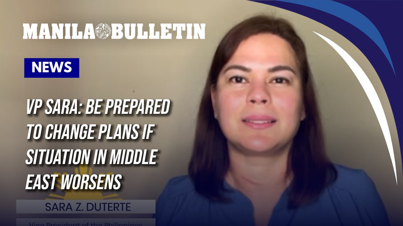 VP Sara: Be prepared to change plans if situation in Middle East worsens