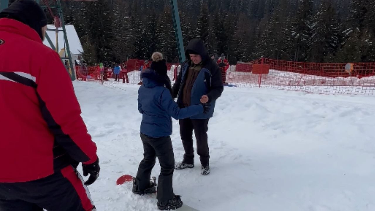 Friends' snowboarding adventure unlocks a chain of embarrassing falls