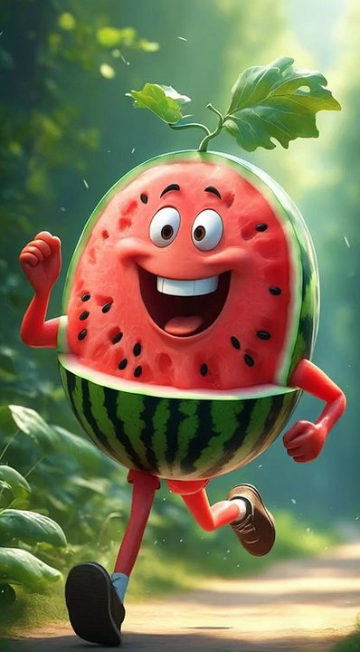 🍉 Watermelon Bhaag Raha Hai! | Funny Running Tarbooz Cartoon 😂🏃‍♂️