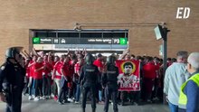 La afición del Sevilla viaja desde Santa Justa a La Cartuja para el Gran Derbi