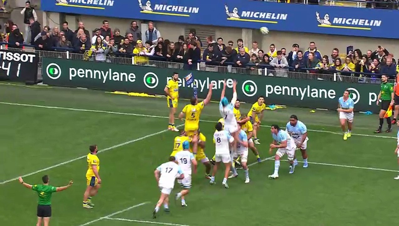 TOP 14 - Essai de Lucas PAULOS (AB) - ASM Clermont - Aviron Bayonnais