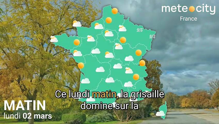 Bulletin météo France du lundi 02 mars 2026