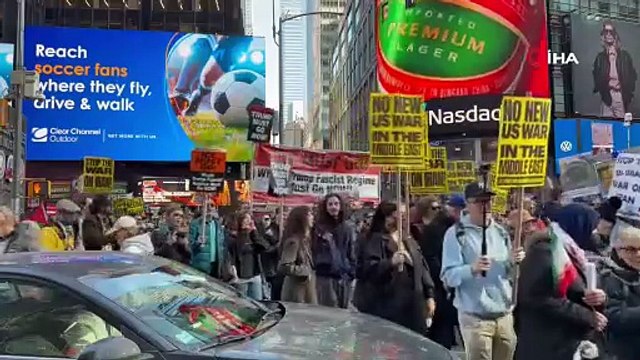 ABD ve İsrail'in İran saldırıları New York'ta protesto edildi