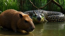 Anaconda vs Capybara – Swamp Struggle