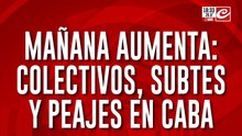 Mañana aumentan colectivos, subtes y peajes en CABA
