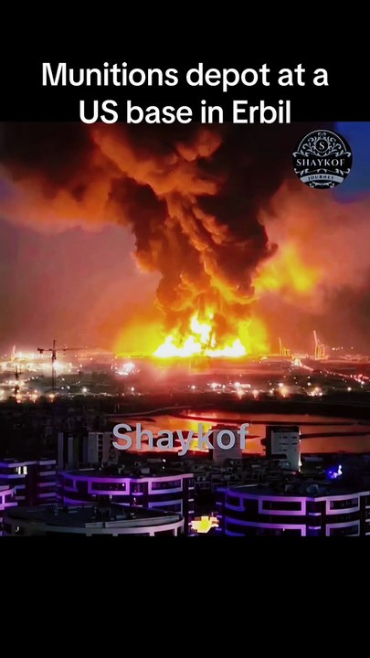 Iranian Drone & Rocket Strike on US Base in Erbil | Massive Explosions & Fire at Munitions Depot