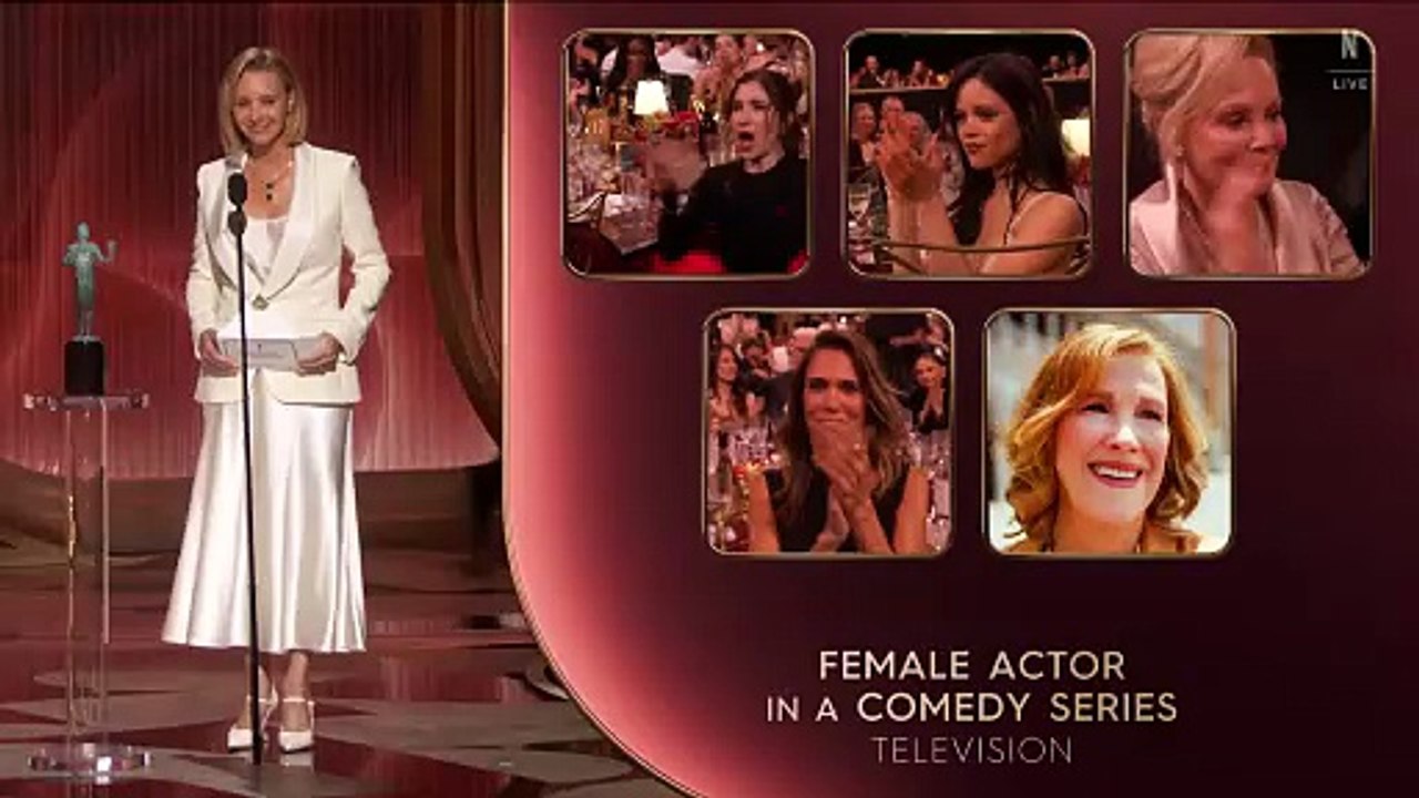 Seth Rogen gives a tribute to Catherine O'Hara after she wins for Best Actress in a Comedy Series