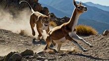 Puma vs Guanaco – Mountain Chase , 🔥 No Escape on the Edge
