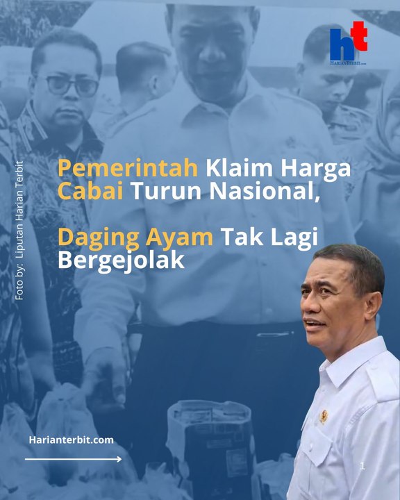 Pemerintah Klaim Harga Cabai Turun Nasional  Daging Ayam Tak Lagi Bergejolak