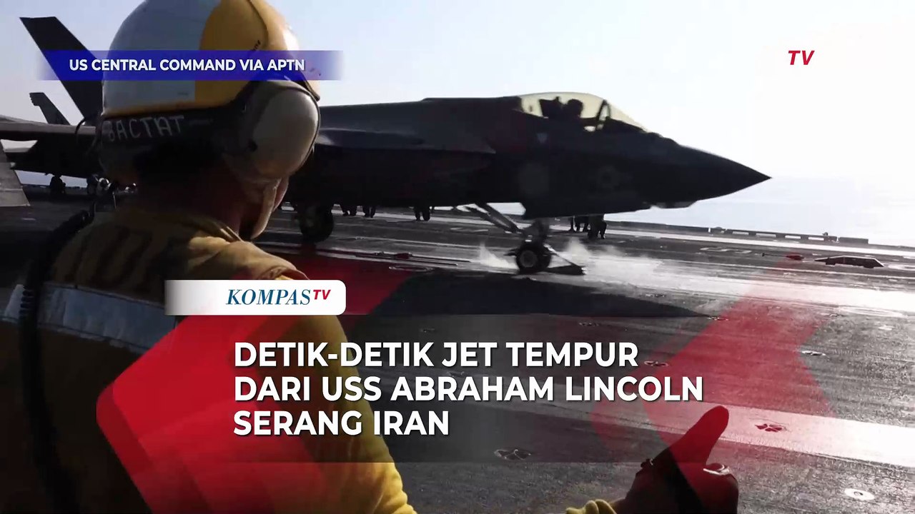Militer AS Rilis Video Kapal Induk USS Abraham Lincoln Luncurkan Jet Tempur Serang Iran