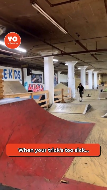 Dedicated scooter enthusiast faces a surprising twist during an unfortunate skatepark visit