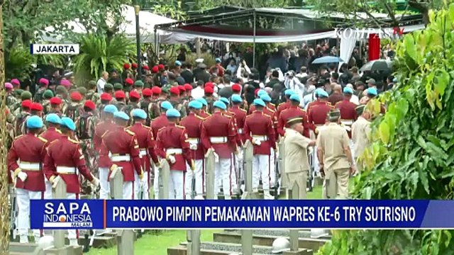 Momen Presiden Prabowo Pimpin Pemakaman Wapres ke-6 Try Sutrisno