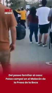 ⚠️El Malecón de la #Presa de la Boca fue escenario de una p3lea campal entre varios hombres, generando momentos de tensión entre turistas y familias que se encontraban en el lugar.
