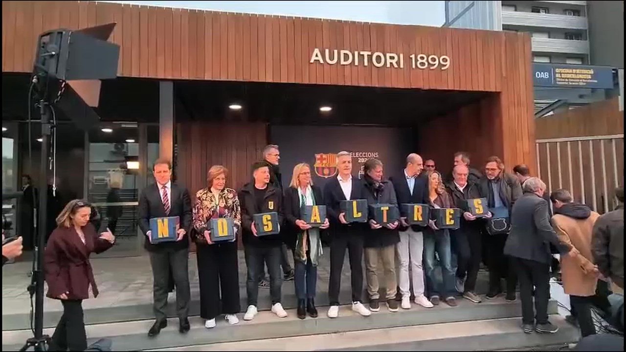 Así llegó Victor Font con su equipo al Auditori 1899 a presentar sus firmas: elecciones FC Barcelona