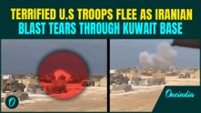 ‘F**K’: US Troops RUN IN PANIC as Iran BOMBS Kuwait Base| CHILLING Video SHOWS Huge BOOM, Explosion