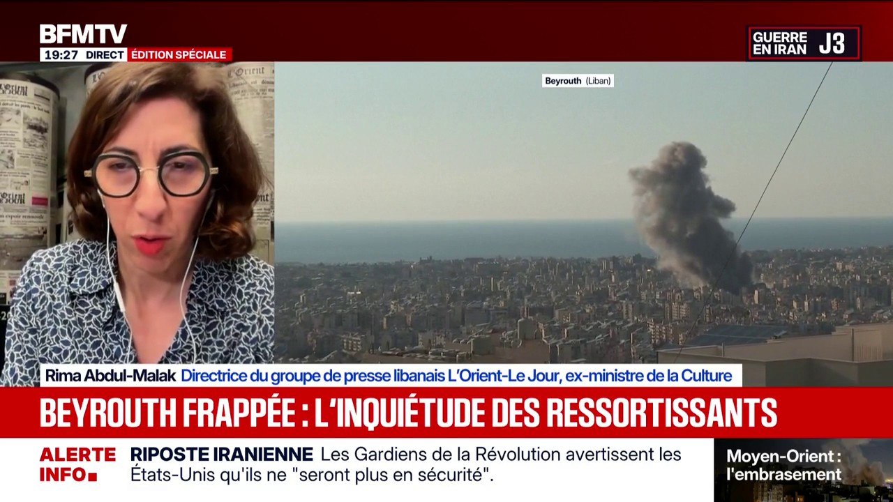 "On a entendu au moins 5 frappes" à Beyrouth, confie Rima Abdul-Malak, directrice de  L'Orient - Le Jour et ex-ministre de la Culture