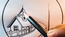 Beautiful Morning | Drawing a Natural Sunrise Landscape Step by Ste