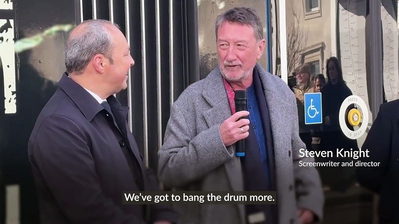 Tram named after Peaky Blinders writer Steven Knight as fans gather for premiere