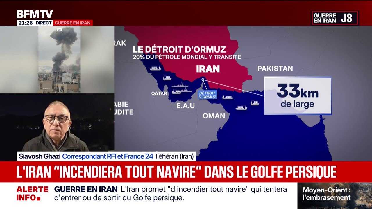 Guerre en Iran: les Gardiens de la Révolution annoncent la fermeture du détroit d'Ormuz et assurent que "tout pétrolier qui tenterait de passer sera mis à feu"