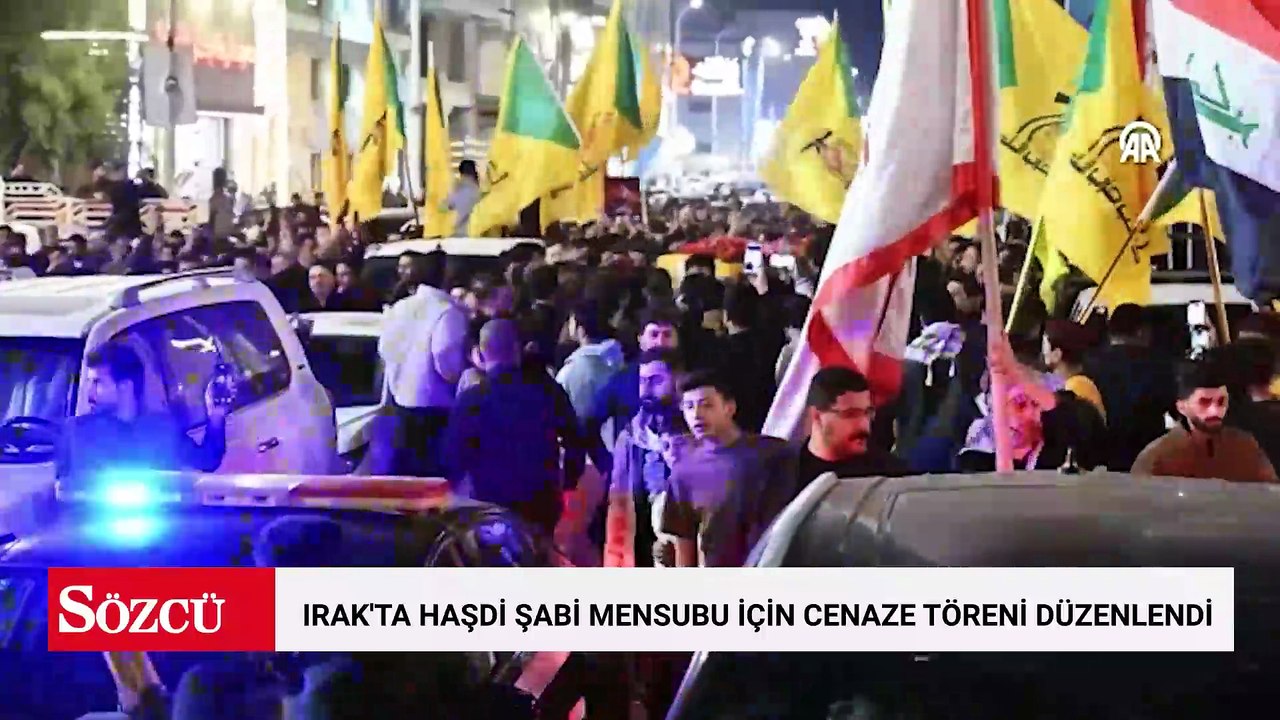 Irak’ın batısına düzenlenen saldırıda hayatını kaybeden bir Haşdi Şabi mensubu için cenaze töreni düzenlendi