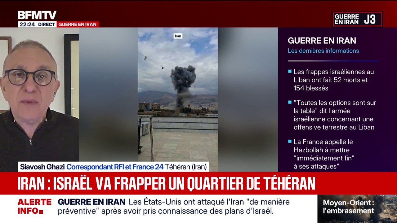 Guerre en Iran: l'armée israélienne annonce qu'elle va frapper le quartier d'Evin à Téhéran, "en particulier dans la zone du siège de la radio et de la télévision"