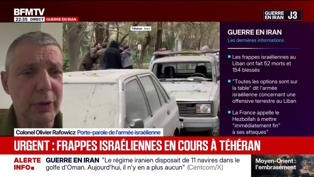 Il faut que le peuple iranien se libère de ce régime , estime Olivier Rafowicz, porte-parole de l'armée israélienne