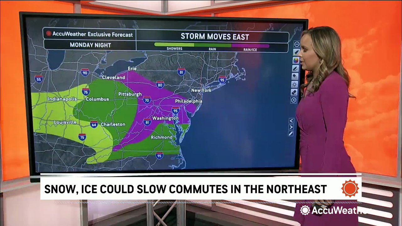 Wintry weather could slow commutes in the Northeast on Tuesday morning