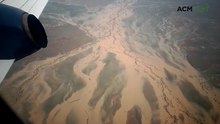 Aerial footage of the Georgina River’s record-breaking flow