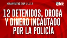 12 detenidos, droga y dinero incautado por la policía