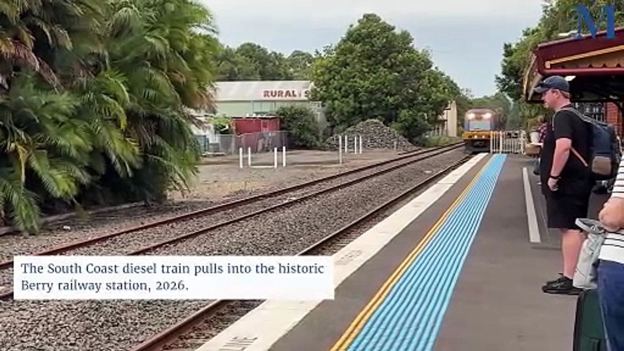 The South Coast diesel train pulls into the his...