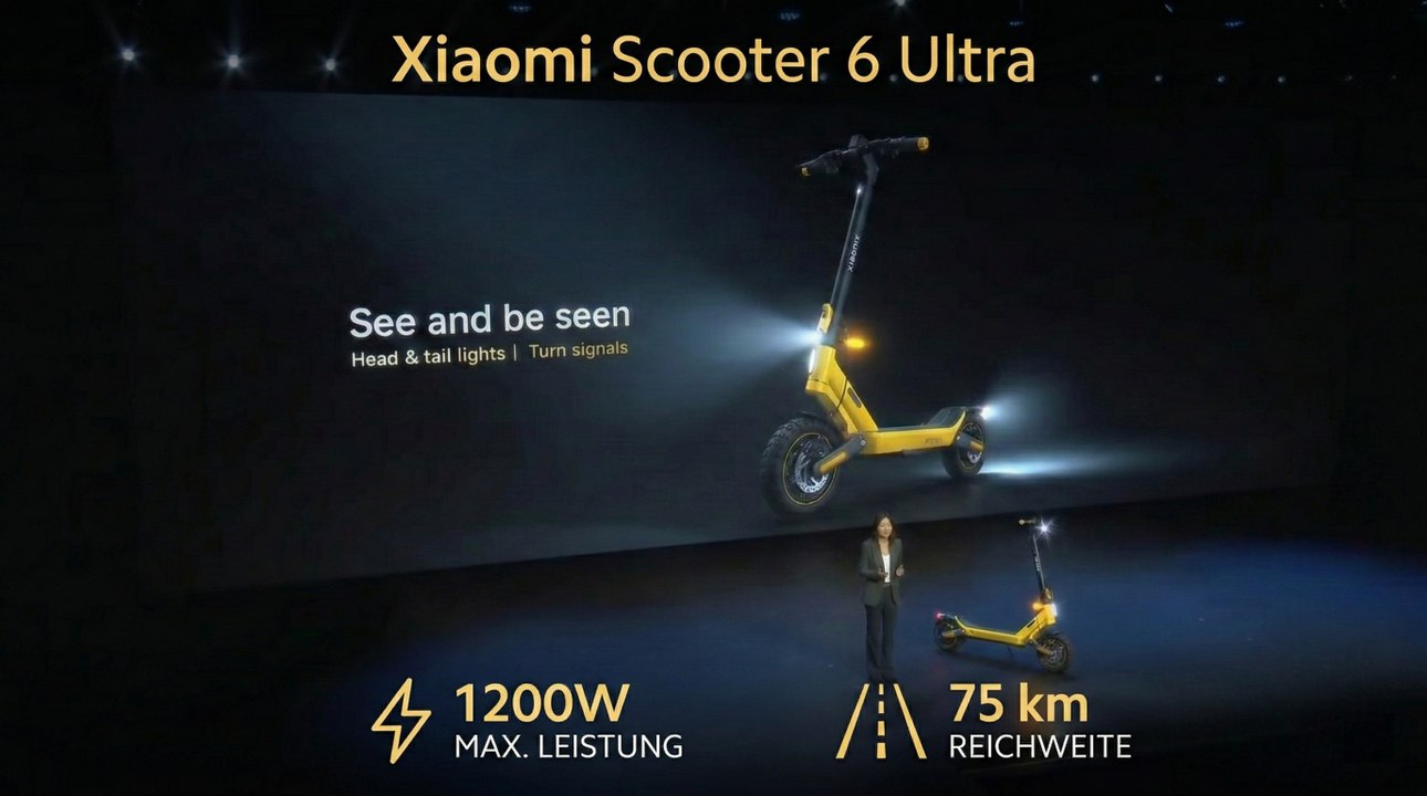 Xiaomi Electric Scooter 6 Ultra – 500 W & 75 km Reichweite | Live-Weltpremiere