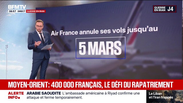 Guerre au Moyen-Orient: Air France annule ses vols jusqu'au jeudi 5 mars