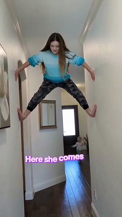 Funny baby sister reaction