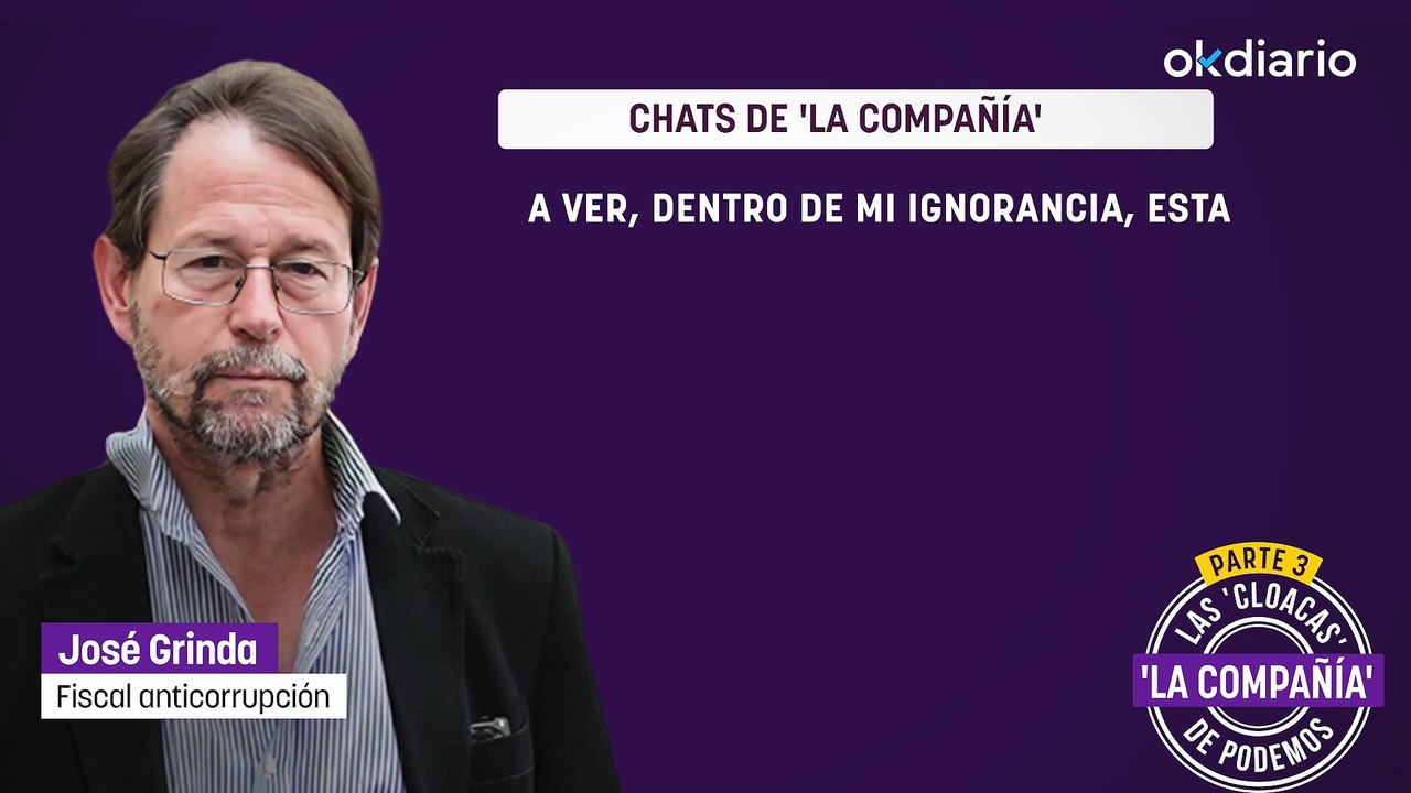 El fiscal anticorrupción Grinda, en el chat secreto con Podemos tras la declaración de Dina: "Esta tía ha mentido un poquito, ¿no?"