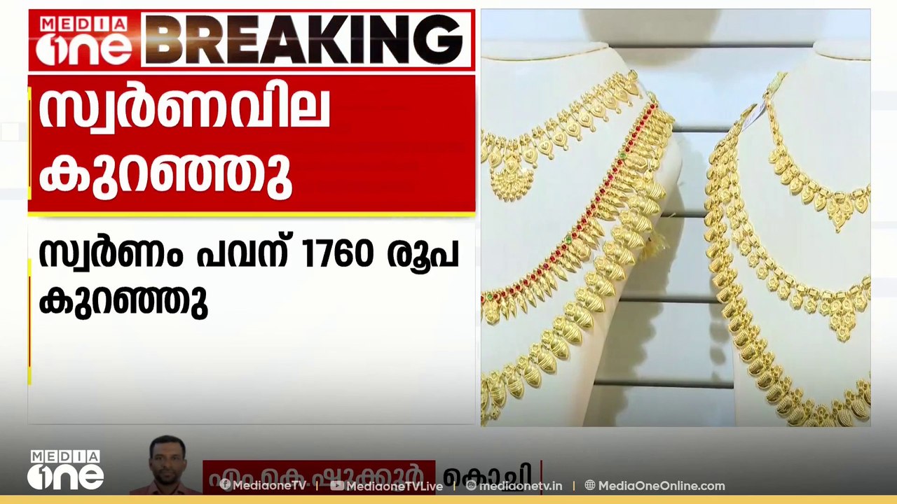 സ്വര്‍ണ വില കുറഞ്ഞു: പവന് 1760 രൂപയാണ് കുറഞ്ഞത്