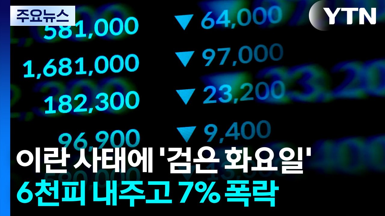 이란 사태에 '검은 화요일'...6천피 내주고 7% 폭락 / YTN